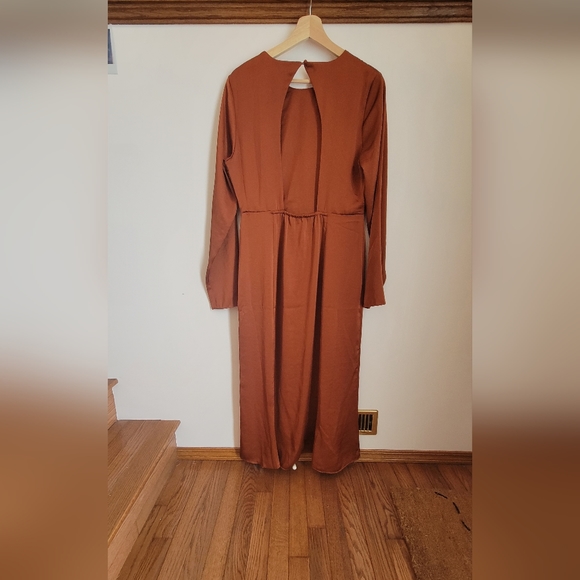 Brown Satin Wilfred Dress - Picture 3 of 5